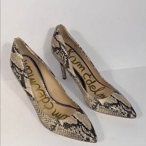 Sam Edelman Hazel Snakeskin leather Patterned Heels pointed toe 8